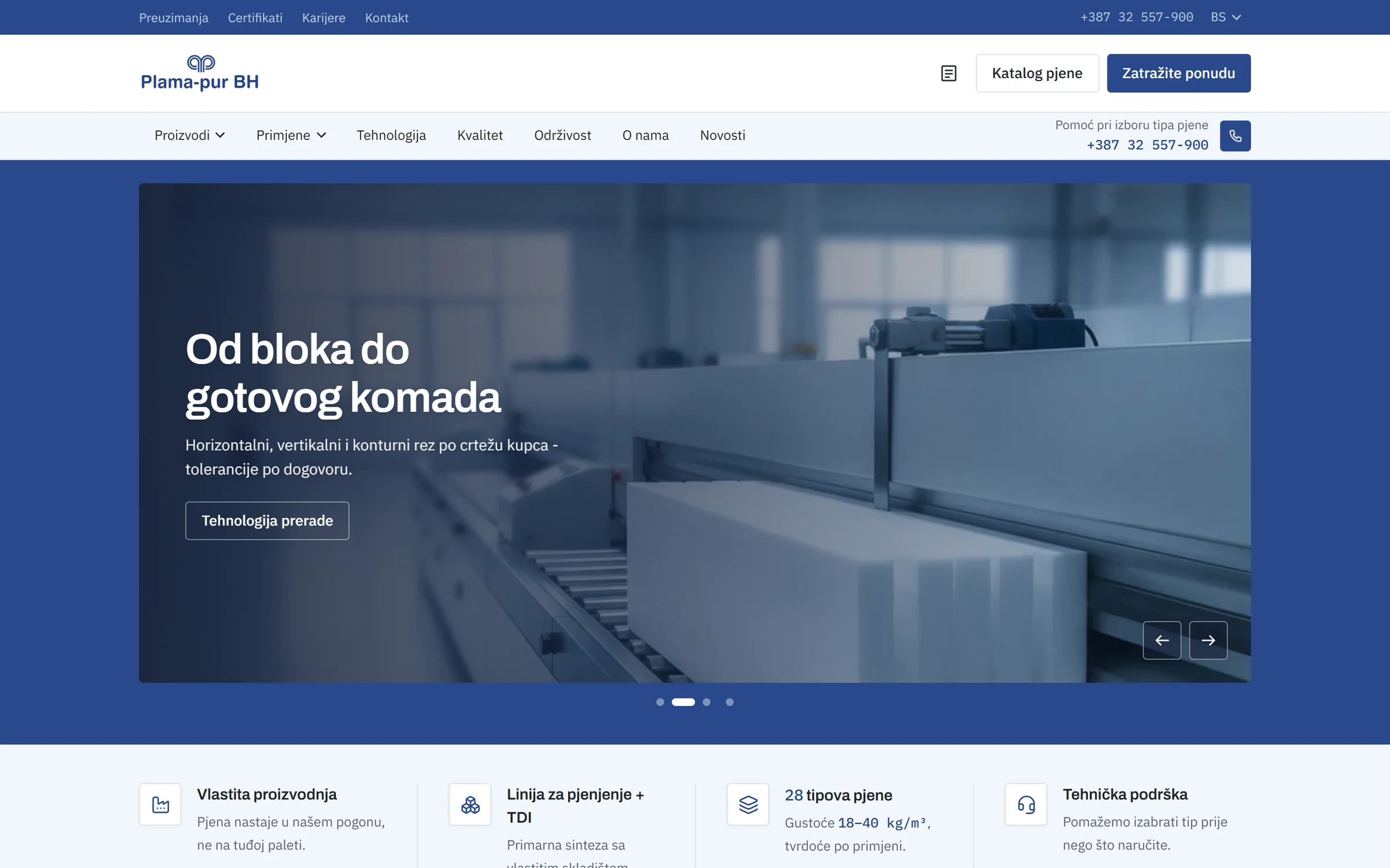 Plama-pur BH website home: hero with headline and main offer